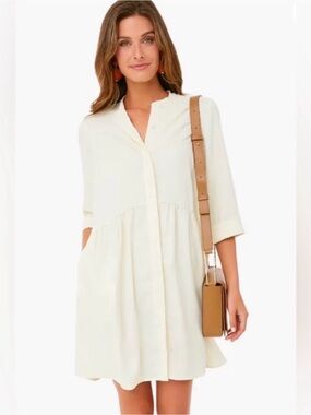 Tuckernuck Royal Shirt Dress in Ivory